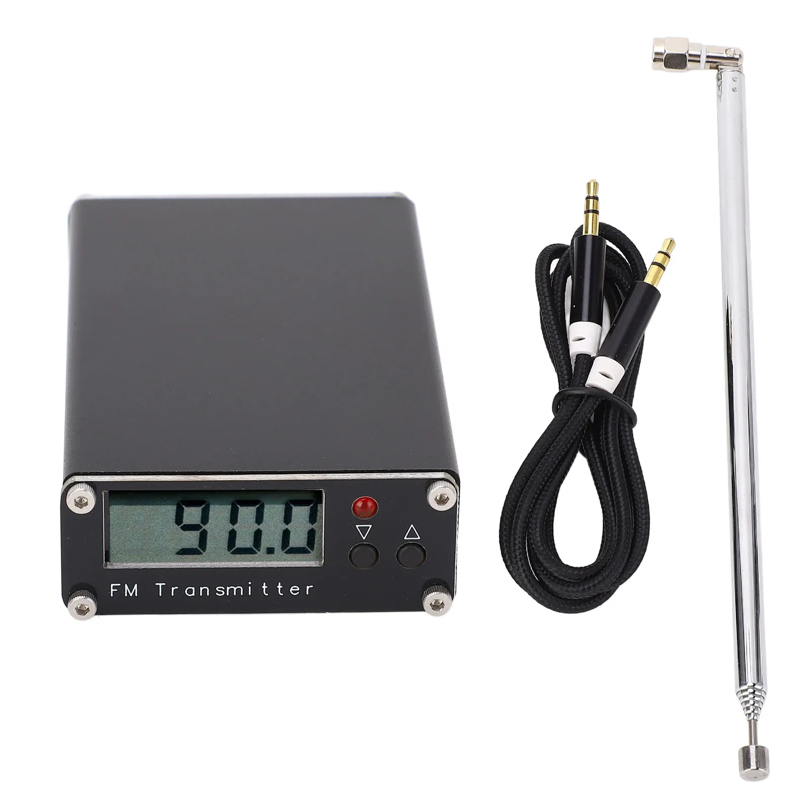 FM Broadcast Transmitter Long Range 76‑108MHz FM Broadcast Transmitter LCD Display Shortwave with Antenna for Music Programs