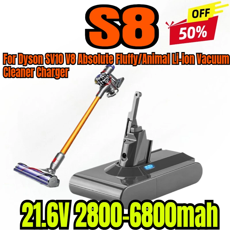 

For Dyson SV10 21.6V Battery for Dyson V8 rechargeable Battery for Dyson V8 Absolute Fluffy/Animal Li-ion Vacuum Cleaner Charger
