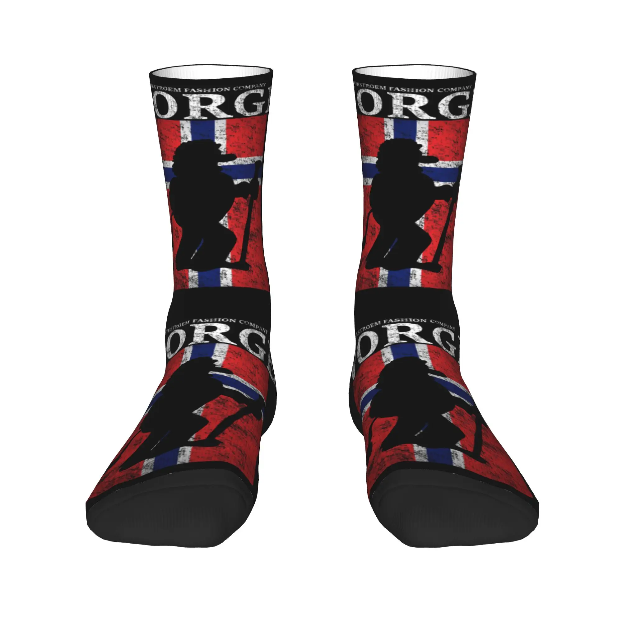 

Fashion Print Wikstroem Norway Flag Socks for Women Men Stretchy Summer Autumn Winter Norwegian Flag Crew Socks