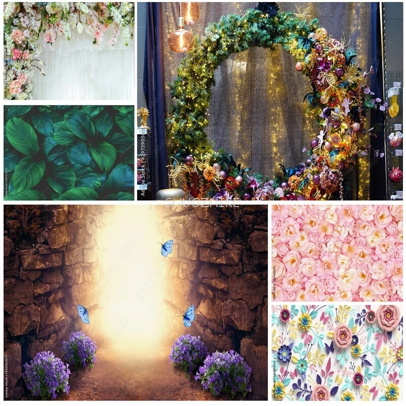 

SHUOZHIKE Thin Cloth Photography Backdrops Prop Flower Wall Wedding Valentine's Day Photo Studio Background PropsHHQQ-07