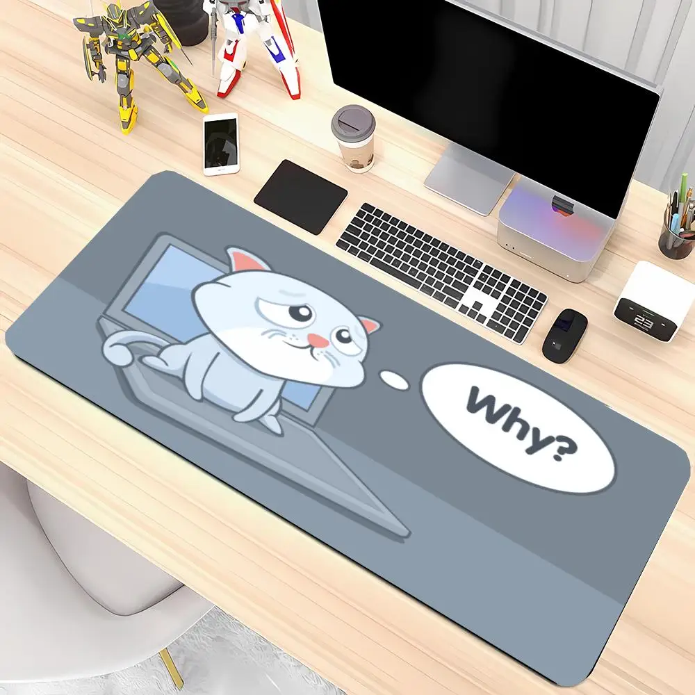 Naughty Cat Pulling Cloth Gaming Desk Mat High Definition Printing Durable Hemmed Edge Non-Slip Mouse Pad