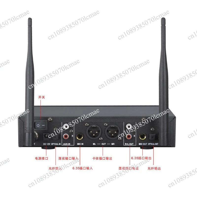 All-metal wireless microphone, microphone one to two, handheld dynamic anti-howling reverb, home charging, home k song
