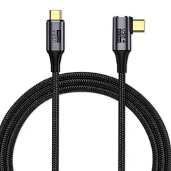 90 Degree Type-C To USB C Cable 100W USB 4.0 Type C Data Wire PD Fast Charging Cable Charger Right Angle 30cm 8k 60hz