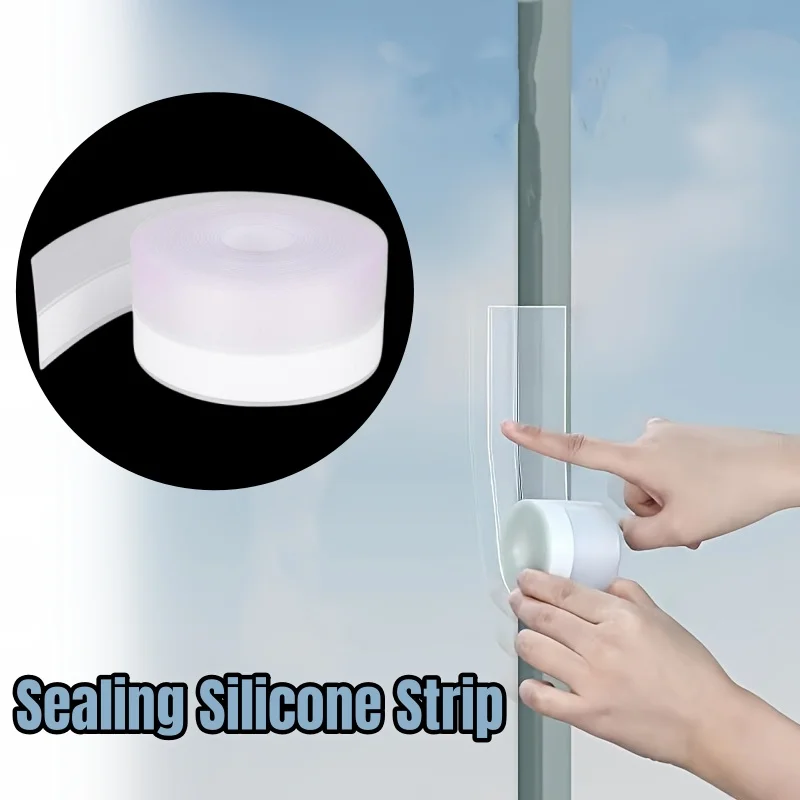 

35/45mm 5M Silicone Sealing Strip Window Weather Strip Door Seam Windproof Strip Silicone Shower Glass Gap Spacer Sealing Tape