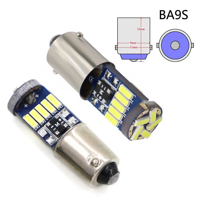 

1Pack BA9S H6W T4W LED 15SMD 4014 For Car Rear Interior Light Auto License Plate Light Reading Lamp Non-Polarity DC12V