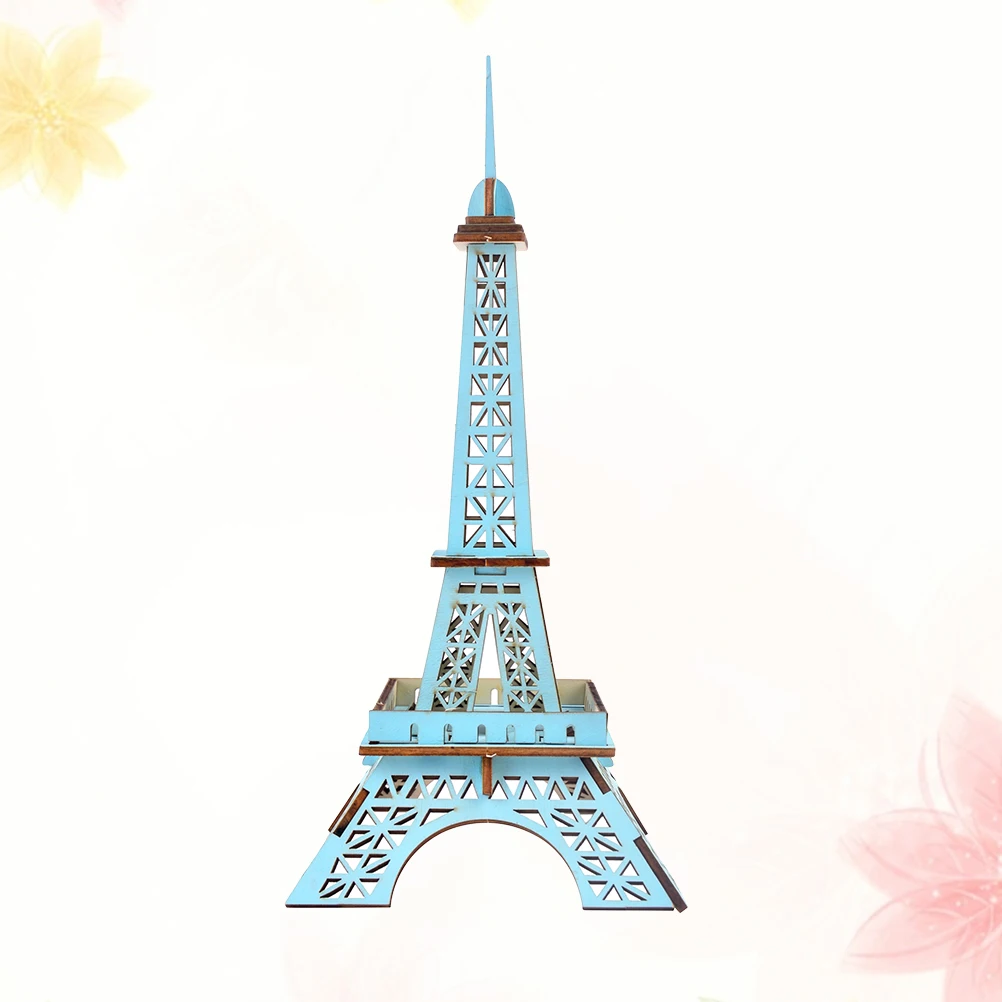 

Creative 3D Puzzle Eiffel Tower Jigsaw Wooden Toy Kids Educational DIY Assembly Building Model Decor