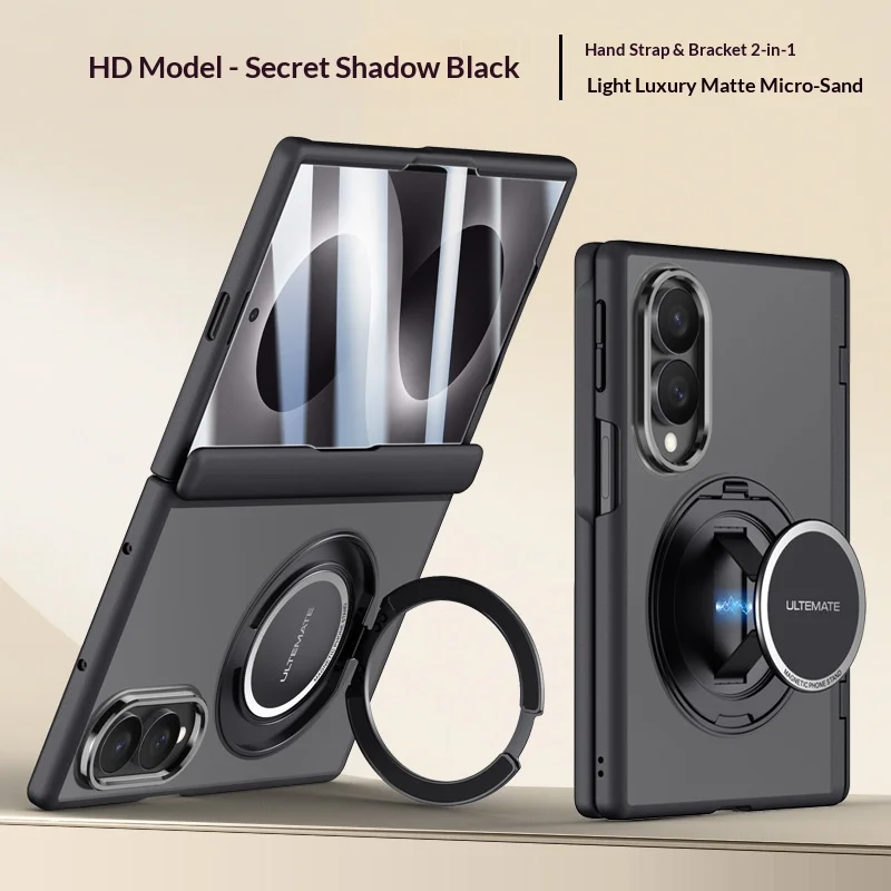 Case for Samsung Z Fold 8 Wide,360° Rotating Magnetic Kickstand Ultra Tempered Glass Magsafe Axis Protection Ring Holder Cover