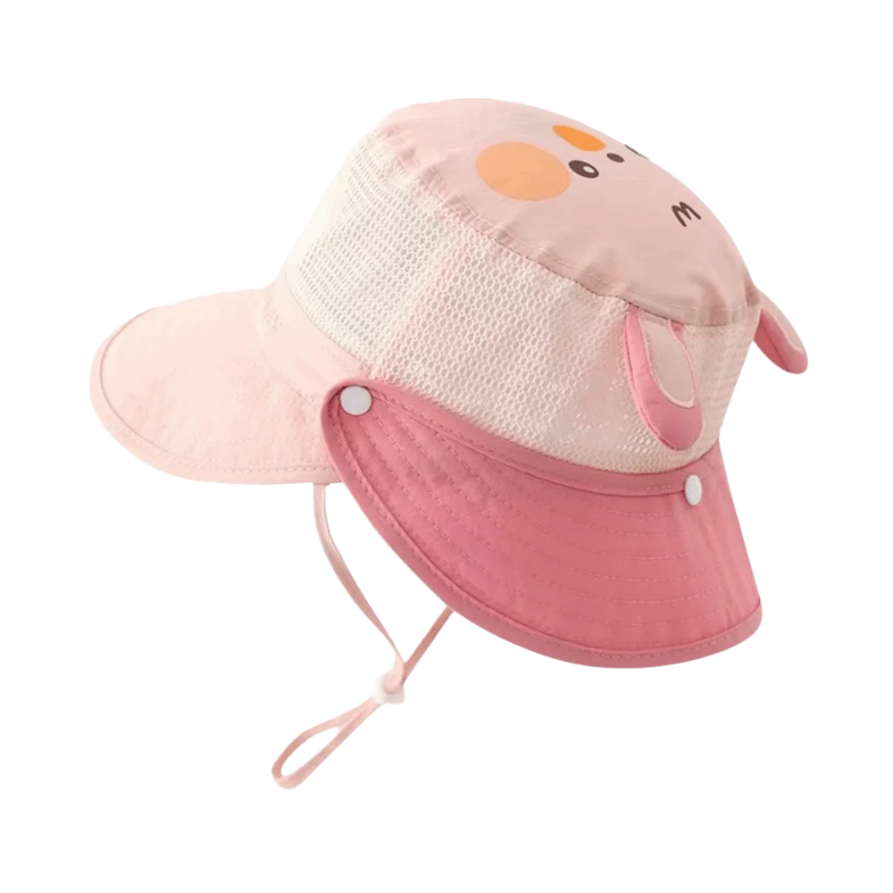 

Quick-dry Cartoon Animal Bucket Hat Mesh Letter Embroidery Summer Kid Sunhat Detachable Shading Hat Children's Fisherman Hat Boy