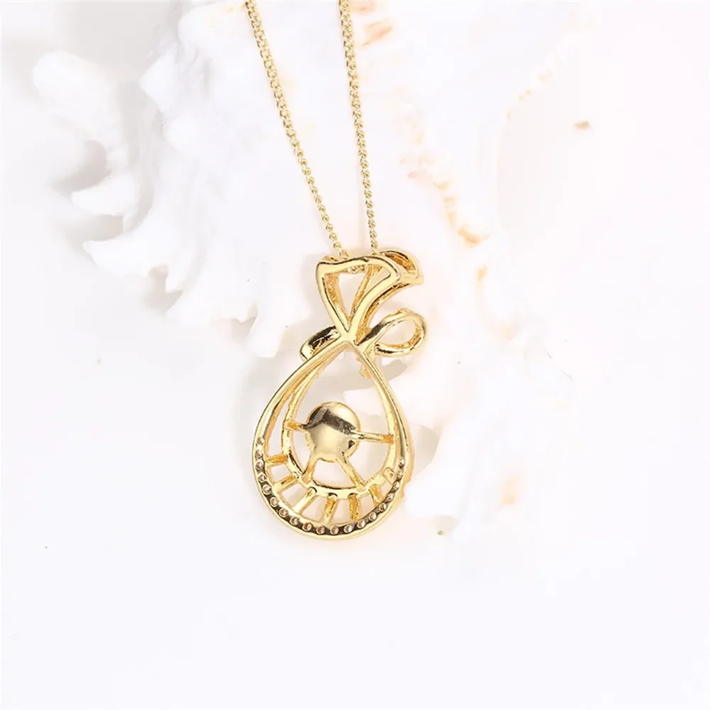 

DIY Gold-Plated Pearl Pendant Setting, Handmade Jewelry Crafting Accessories Jewelry Findings No Pearl No Chain