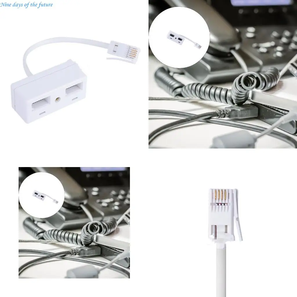 Two UK Telephone Adapters Plastic Housing Multiple Scenario Use Clear Voice Data Transfer E65A