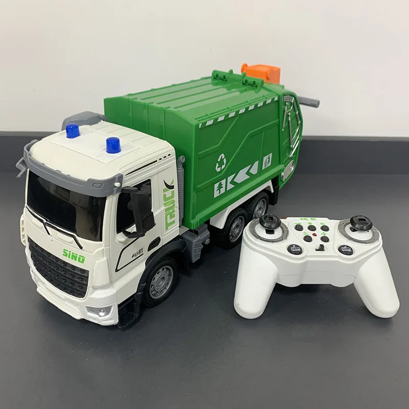 Remote Control Alloy Garbage Truck Transportation Sanitation Vehicle Electric Wireless Recycling Engineering Vehicle Rc Kids Toy