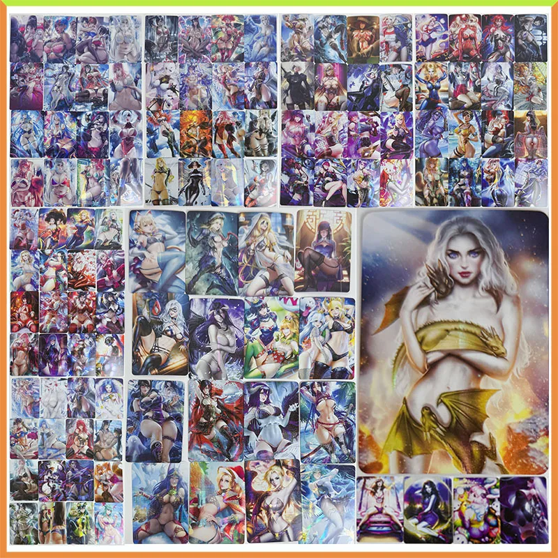 

Anime Goddess Story DIY ACG Tabletop Game Refraction Collectible Cards Hancock albedo Jinx Ahri Toys for boys birthday gift