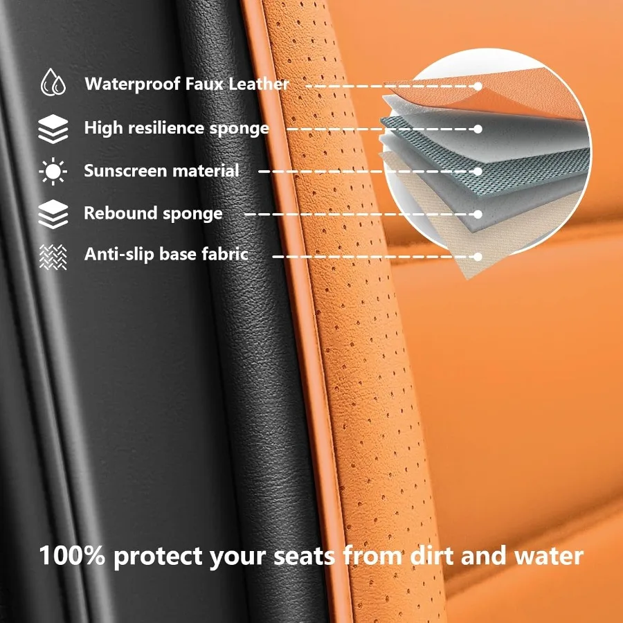 الجبهة مجموعة مقاعد السيارة يغطي ل زحل Vue 20022010 مقاوم للماء غطاء مقعد مقاوم للبقع قسط نابا الجلود مقعد حماة واي فاي #4