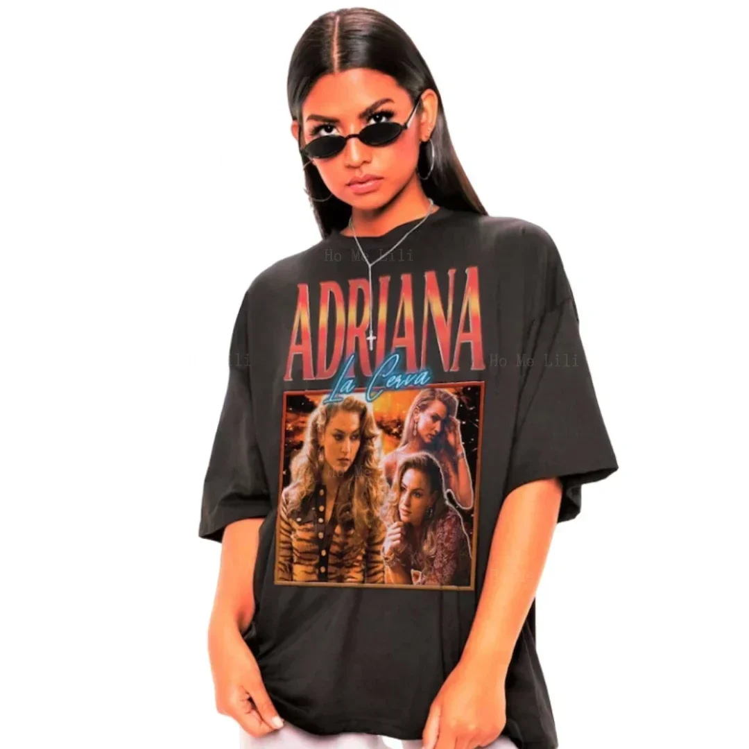 Camiseta Retro Adriana La Cerva, sudadera de algodón de gran tamaño, personalizada, Top de los años 90