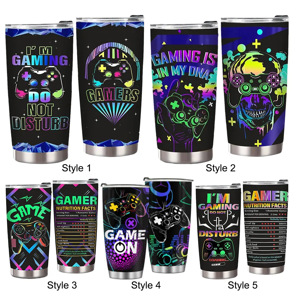 Isolierte Kaffeetasse, 20 Unzen Edelstahl-Gaming-Tasse mit Deckel, Trinkbecher für Teenager, Jungen, Sohn, Vater, Geburtstag, Weihnachtsgeschenk