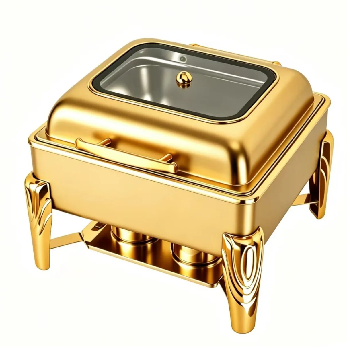 Factory Direct Compatible with Light Luxury Gold Plated Stainless Steel Buffet Furnace Thermal Insulation Heating Buffet Furnace