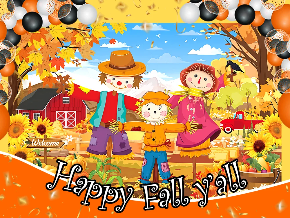 مرحبا الخريف خلفية الديكور اليقطين التصوير الفوتوغرافي خلفية راية مابل ليف صور الدعائم لتزيين حفلة عيد الشكر #5