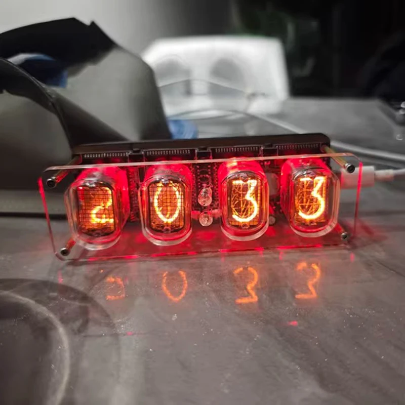 IN12 Nixie Tube zegar Vintage elektroniczne cyfrowa tablica zegary komputerowe biurkowe akcesoria do dekoracji biura na biurko