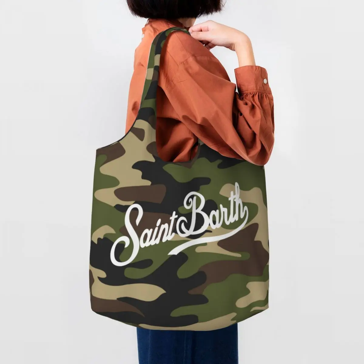 

Пользовательские S-saints B-barths, продуктовые сумки для покупок, холщовая сумка-тоут с забавным принтом, большая вместительная портативная сумка