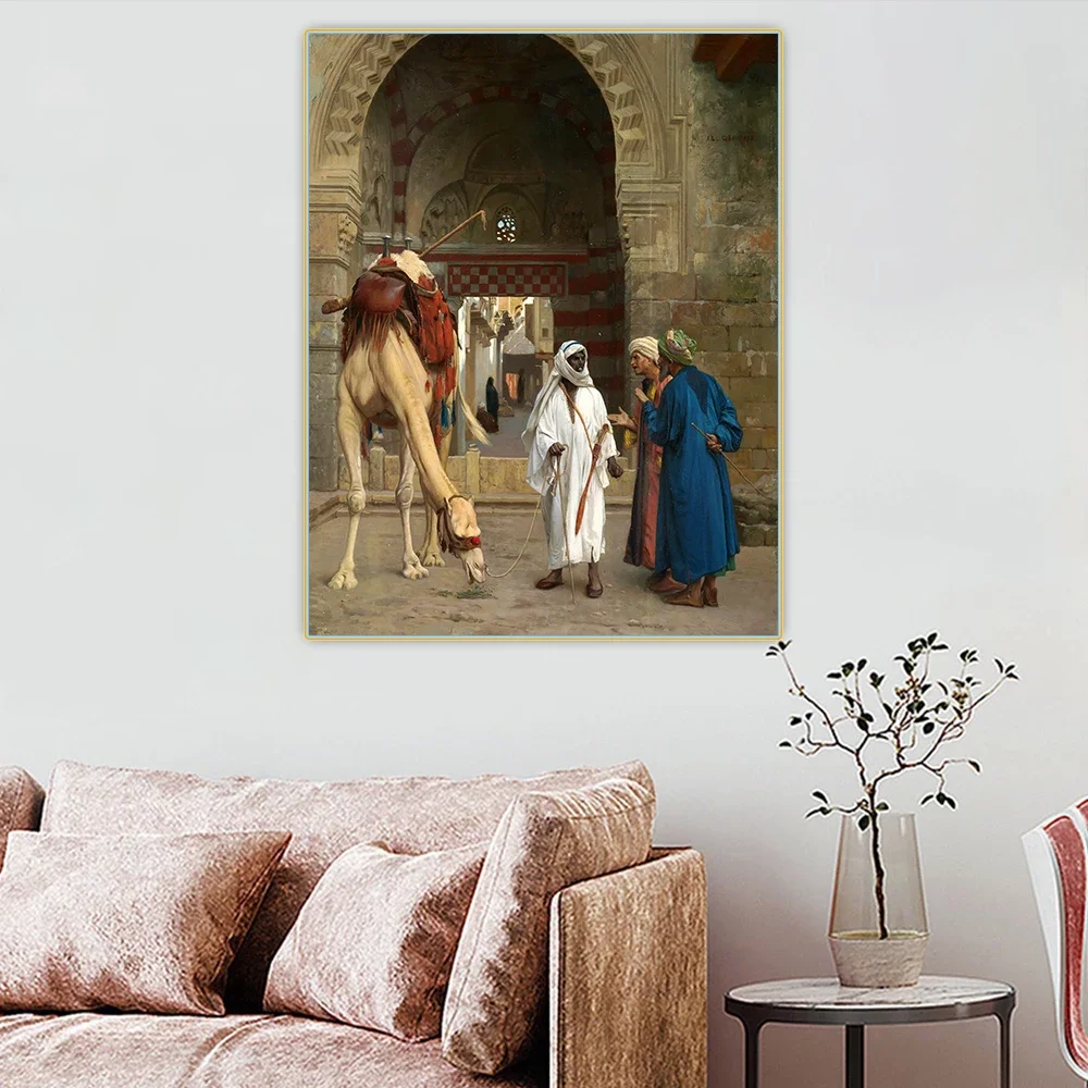 

Jean Leon Gerome " Arab Dispute "Canvas Art Oil Decorative Painting Aesthetic Picture Wall Decor Home Living Room Decoration