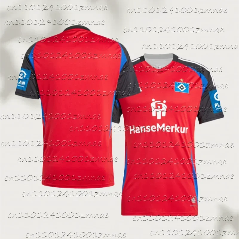 

German New 2025 Men's and Women's Printed T-shirt Hamburg Football Jersey Comfortable Quick Drying Sports Casual Top
