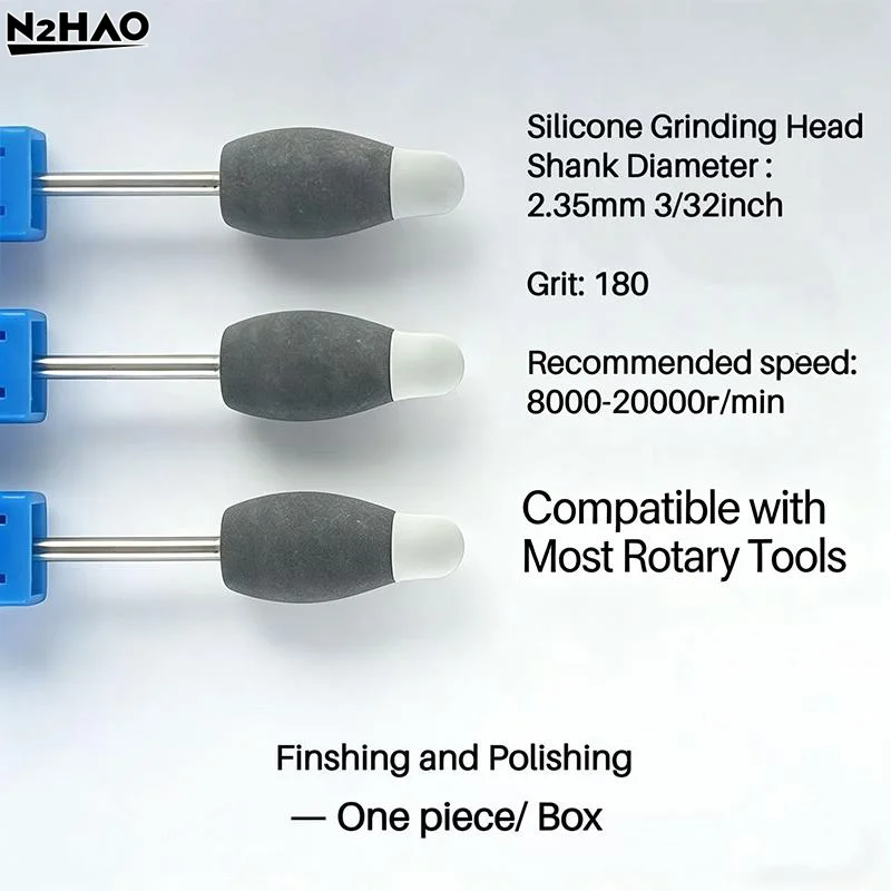 Double-color Silicone Grinding Head With Dual-Size Tips 1Pc/Box Flexible Scratch-Free Polishing Tool For Finshing And Polishing
