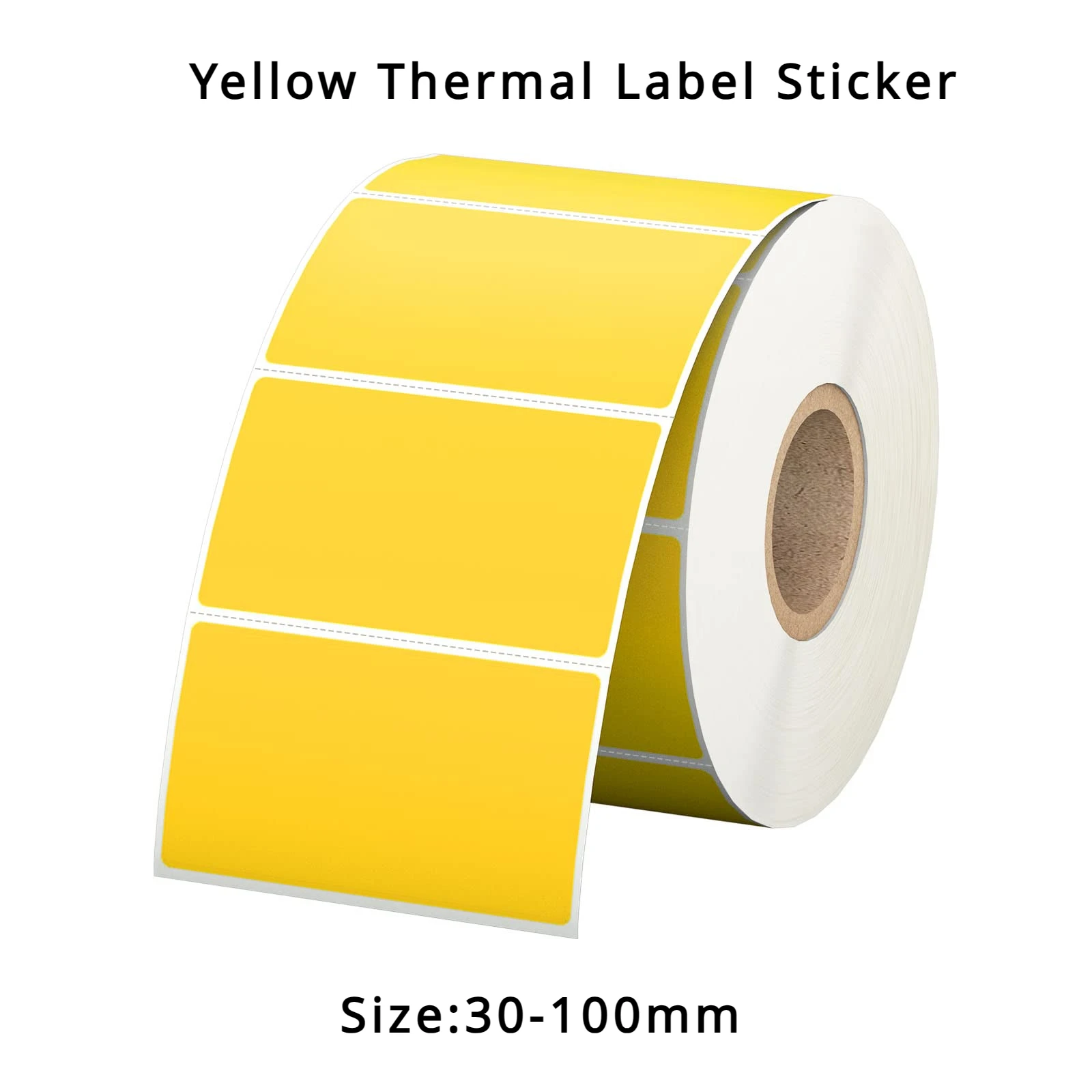 

Direct Thermal Labels Yellow cOLOR Shipping Thermal Stickers Multi-Purpose Square Self-Adhesive Label for 30-100mm Label Printer