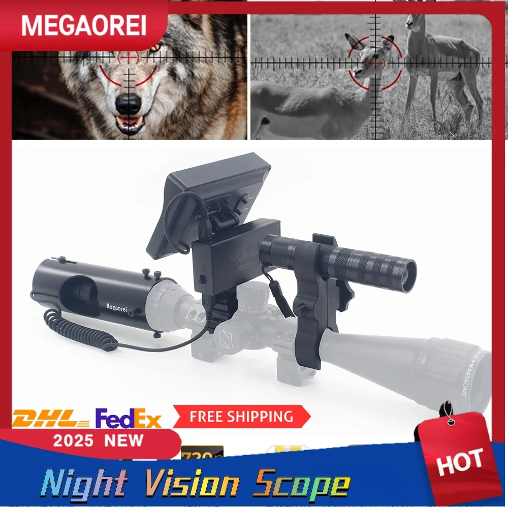 Megaorei Night Hunting Scope Riflescopes Telescope Wildlife Trap Optics Hunting Cameras 850nm Infrared Binoculars With Video Rec