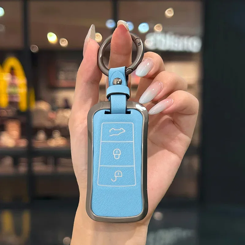 Per Porsche Cayenne GTS Panamera Carrera GT3 2 3 Pulsante Flip A Distanza In Lega di Zinco Chiave Dell'automobile Della Copertura Della Protezione Accessori Caso Portachiavi