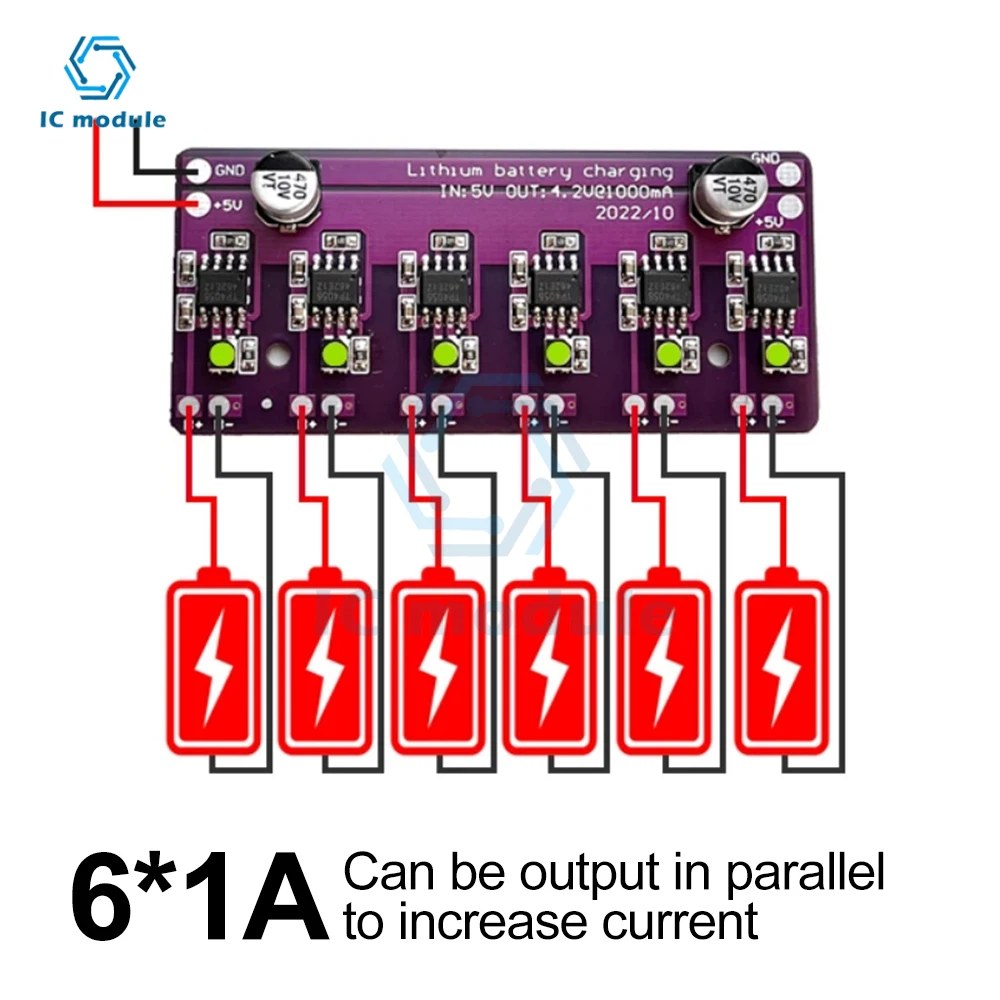 Charging Module PCB Circuit Board Charger Array 5V Input for 18650 4.2V Lithium Battery Electric Scooter Accessories