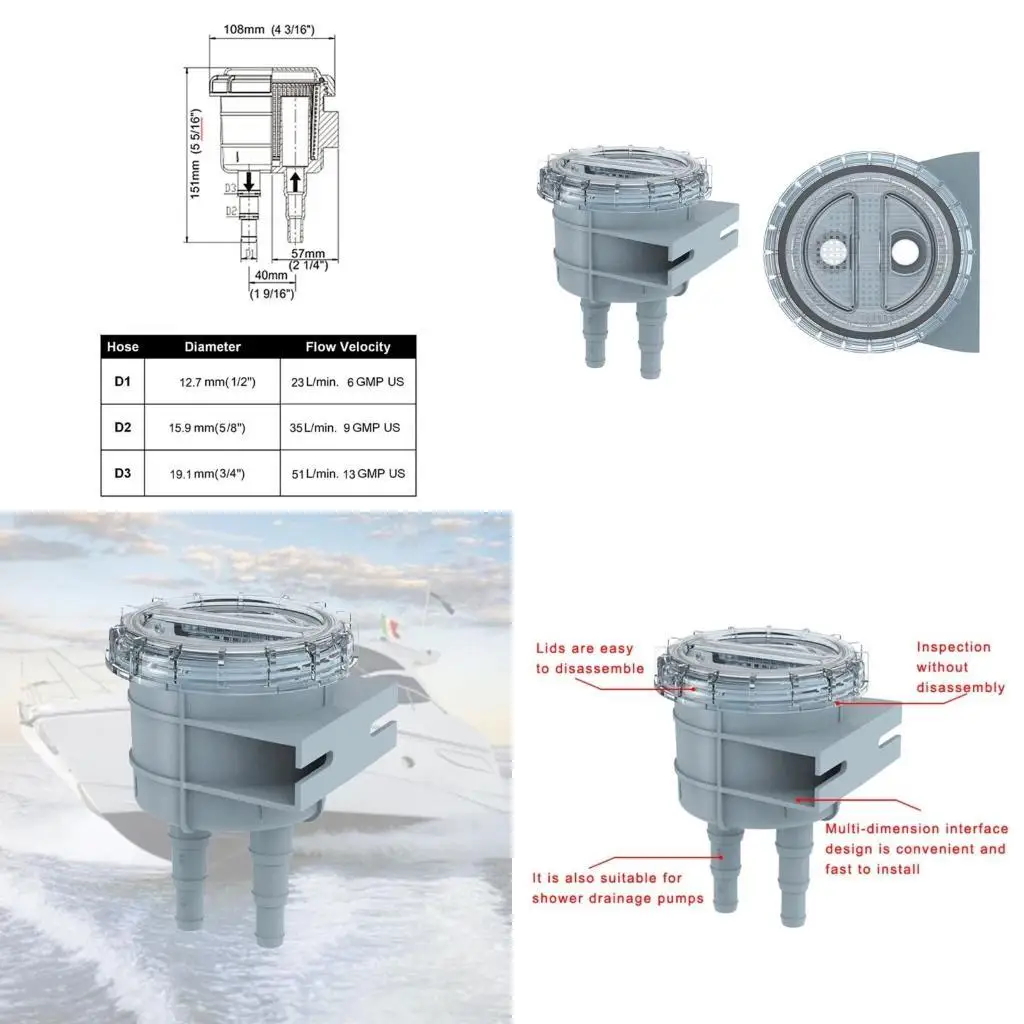 

31BC Sea Water Filter Marine Engine Cleaner Cooling Water Basket Strainer for Seawater Boat Liquid Strainer