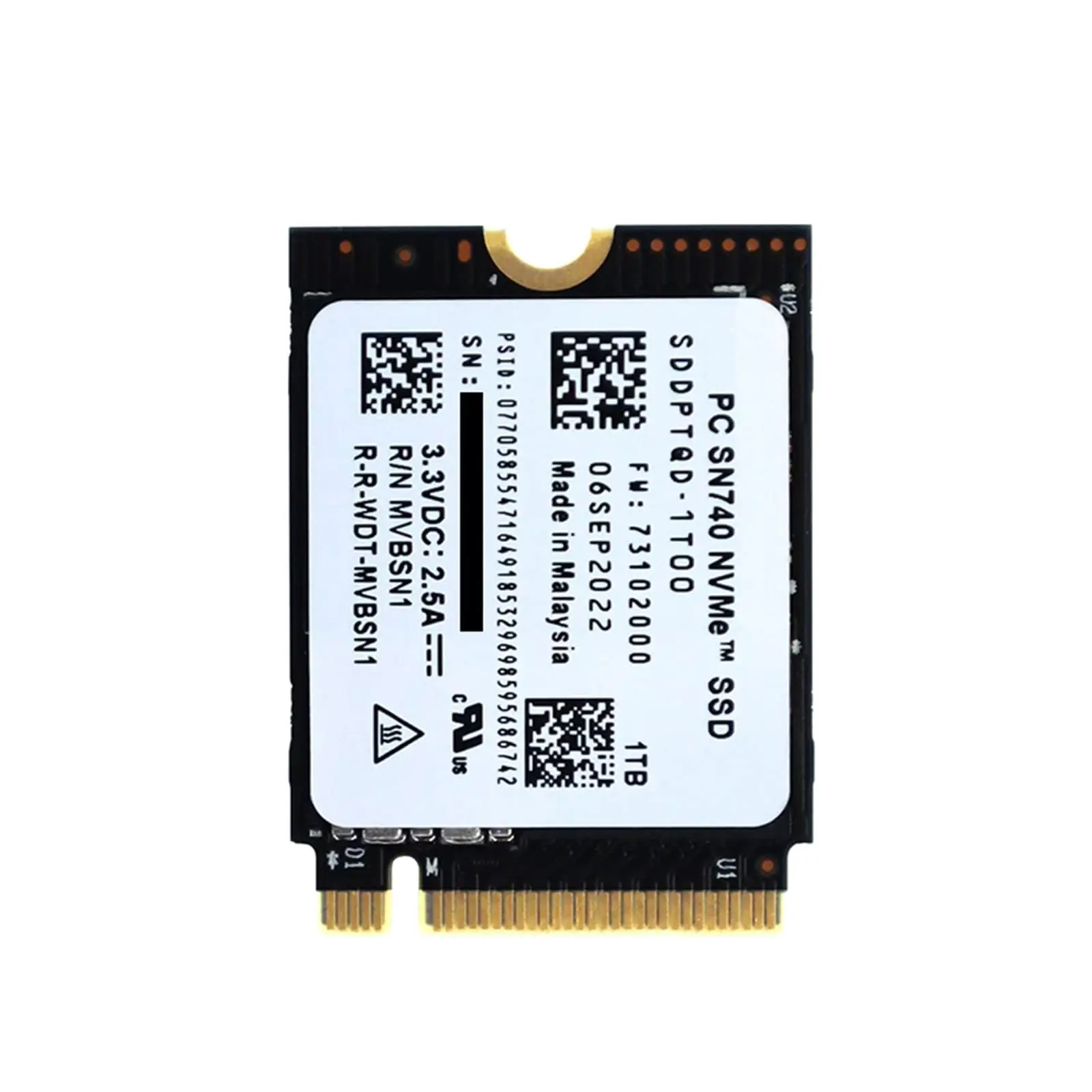 PC SN740 1 To M.2 2230 SSD NVMe PCIe 4.0 x4 pour ordinateur portable Steam Deck/ASUS ROG Flow X