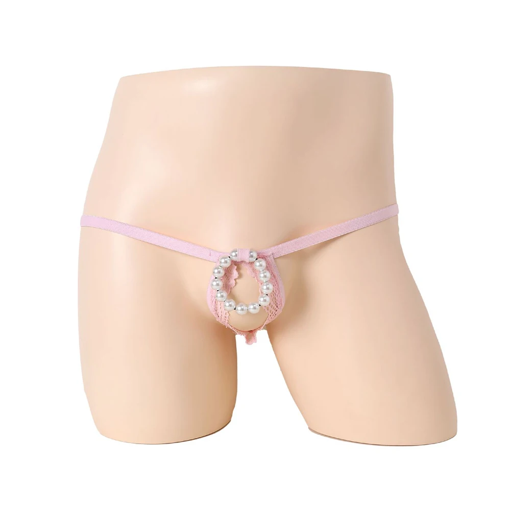 

1pc Low Waist Mens Sissy G-Strings Sexy Lingerie T-back Thongs Cock Ring Briefs Exotic Underwear One Size