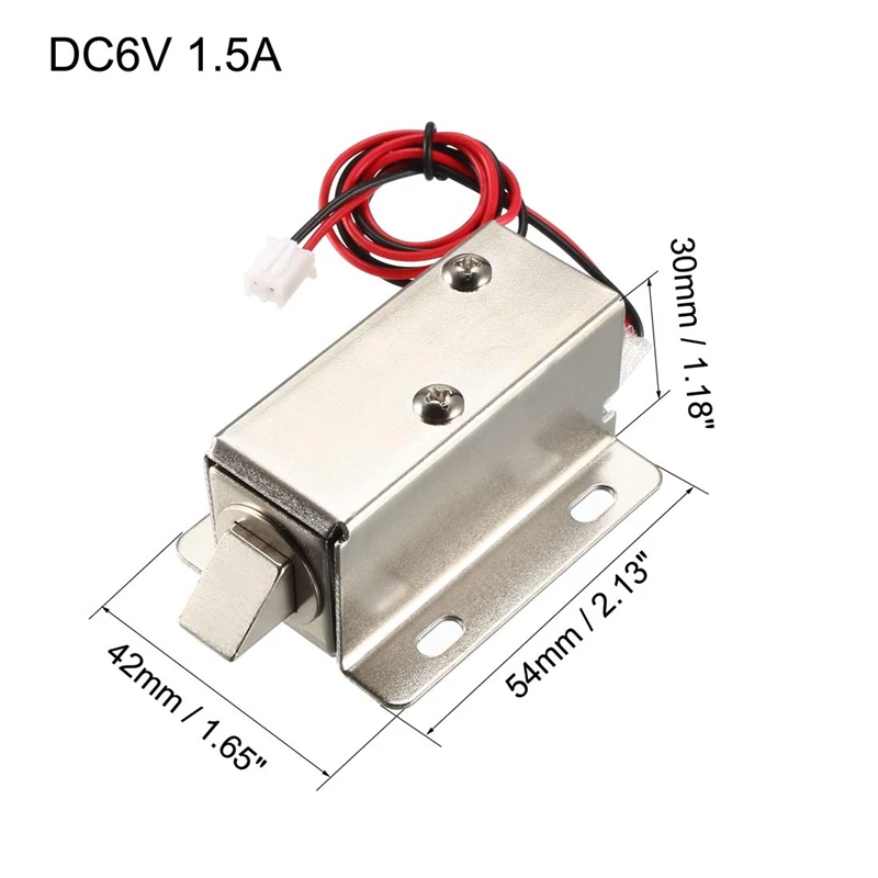 DC 6V 1.5A 11.4Mm Electromagnetic Solenoid Lock Assembly For Electric Lock Cabinet Door Lock
