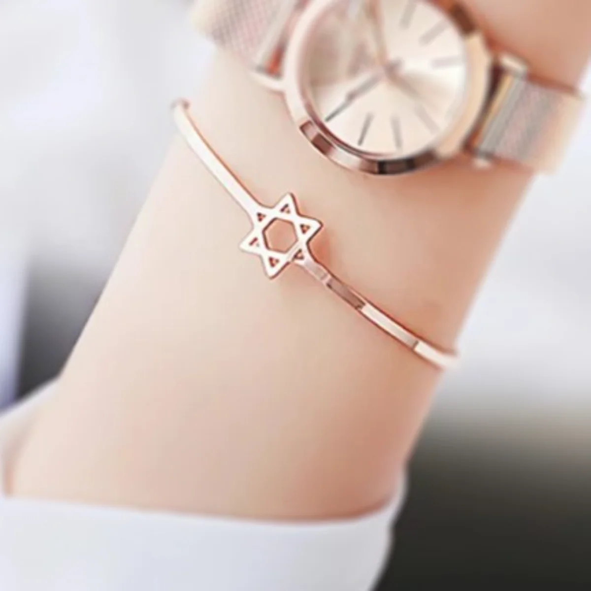 American Hexagon Bracelet Women's Fashion Jewelry Christmas Gift Jewelry Wholesale Hexagram Personality Charm Women's jewelry