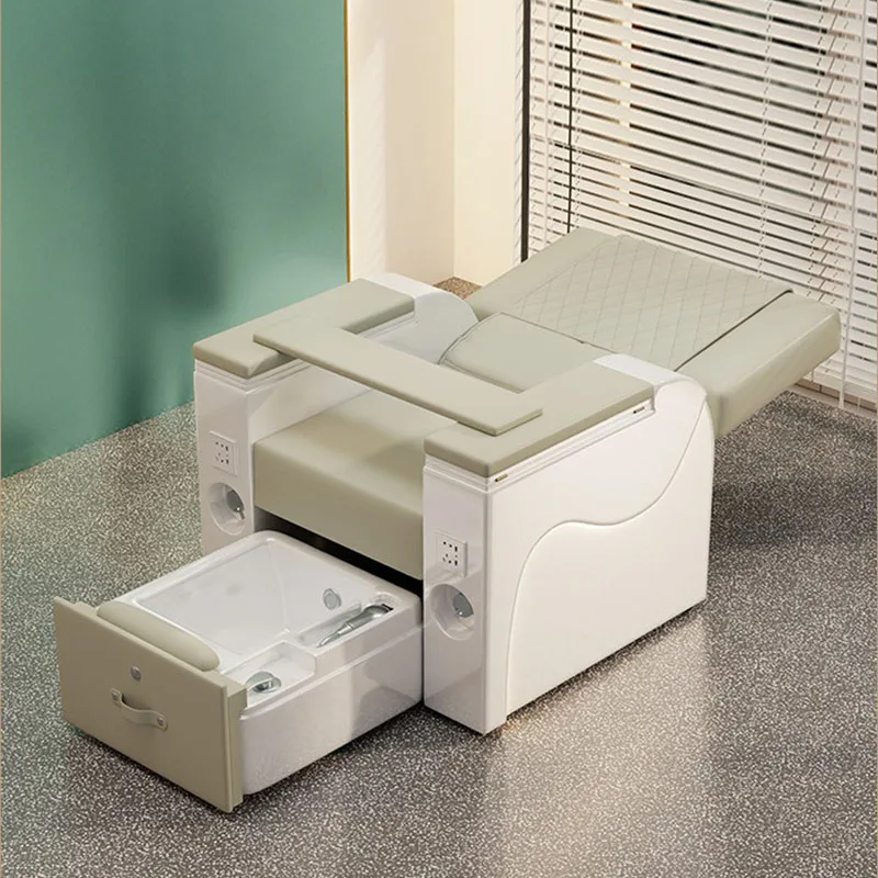 

4-in-1 Multifunctional Recliner Pedicure Chair with Foot Spa, Massage & Drainage Pump,Portable & Ergonomic Design