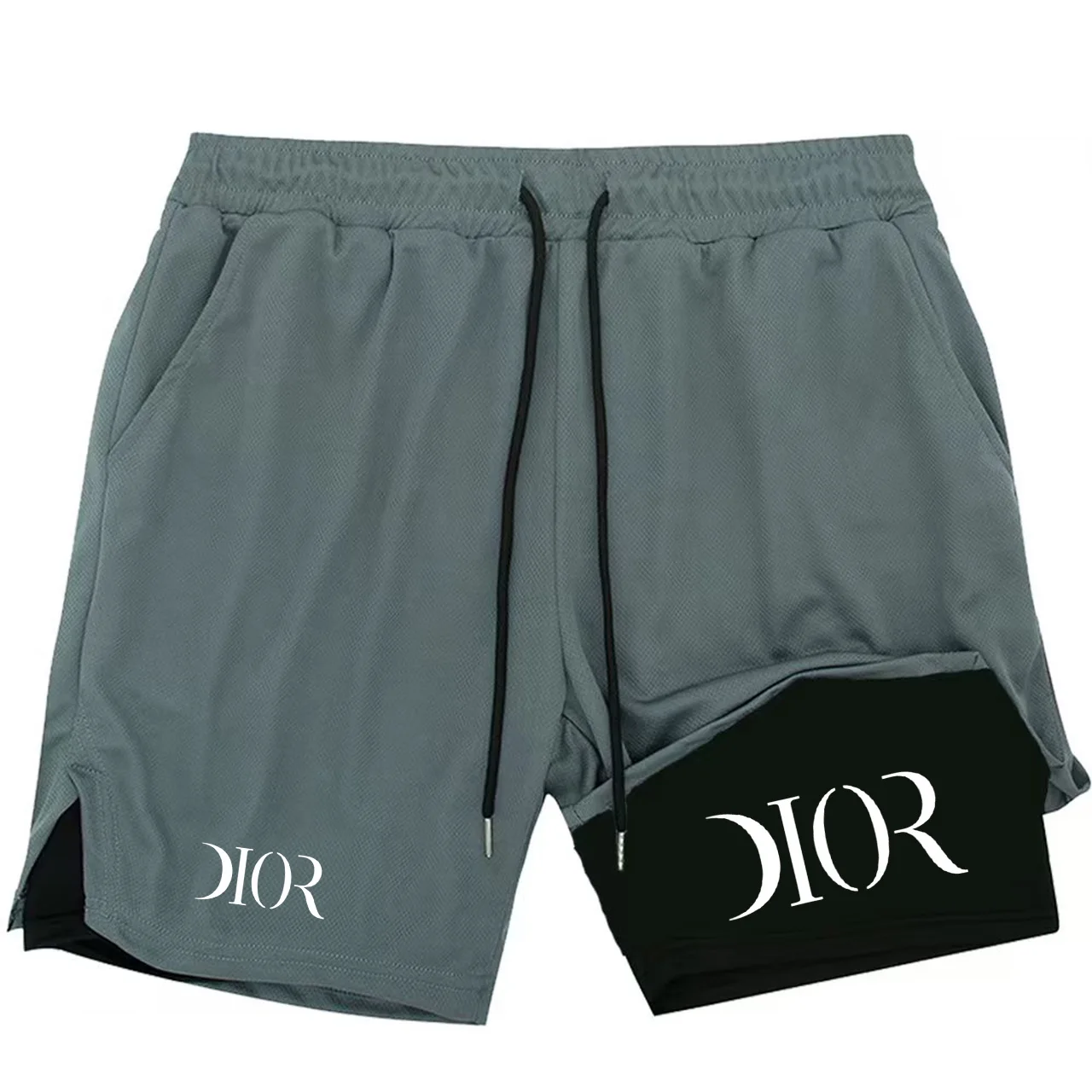 

Men's sports shorts 2-in-1, quick drying running shorts, double-layer men's shorts for gym and fitness training