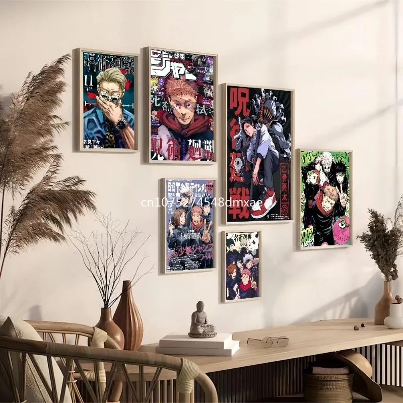 Anime jujutsu kaisen clássico pintura em tela anime personagem cartazes hd arte da parede imagem moderna casa decoração do quarto das crianças