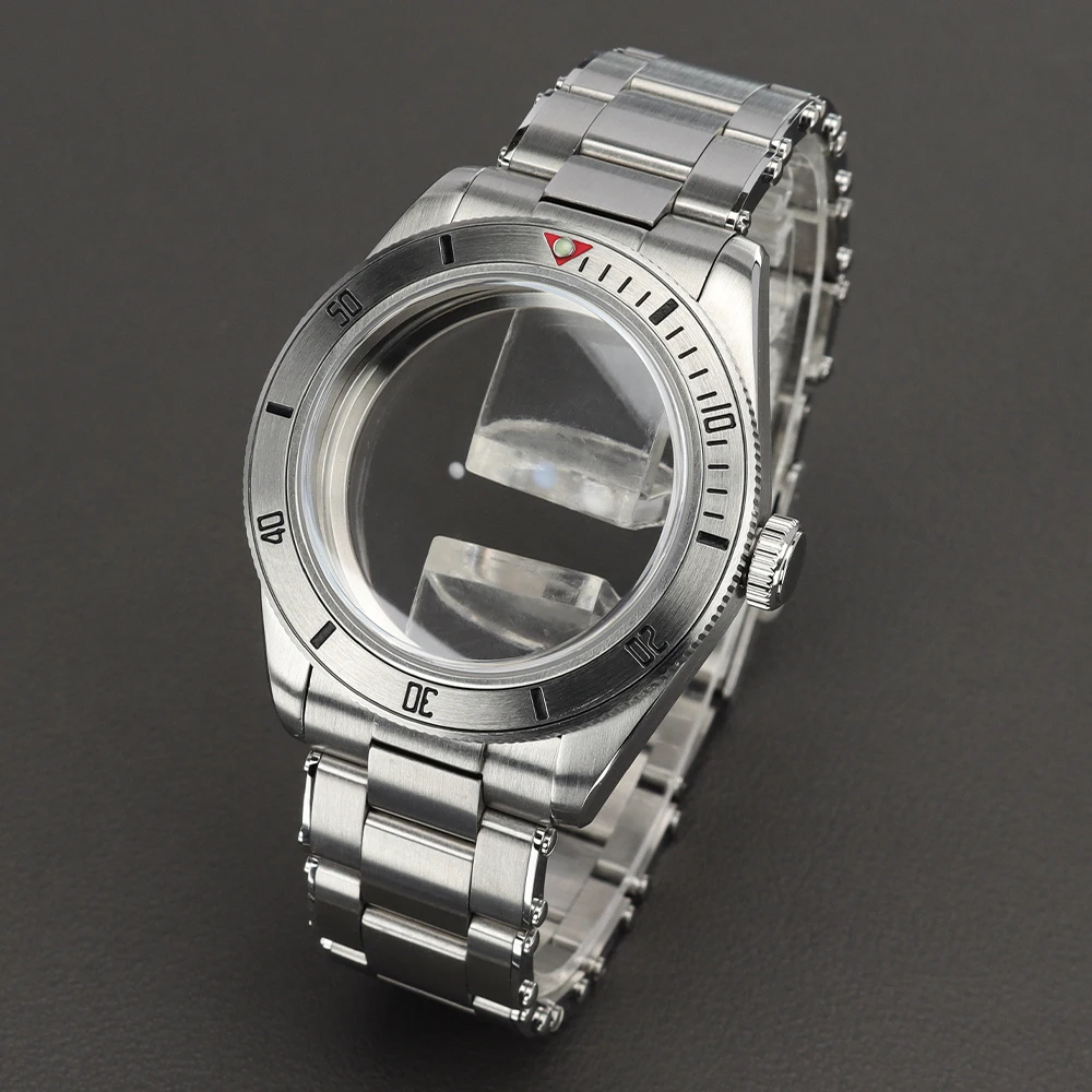 

38mm Silver Watch Case Stainless Steel Folding Buckle Strap For NH35 NH36 NH38 NH34 Movement Watch Accessories Sapphire Crystal