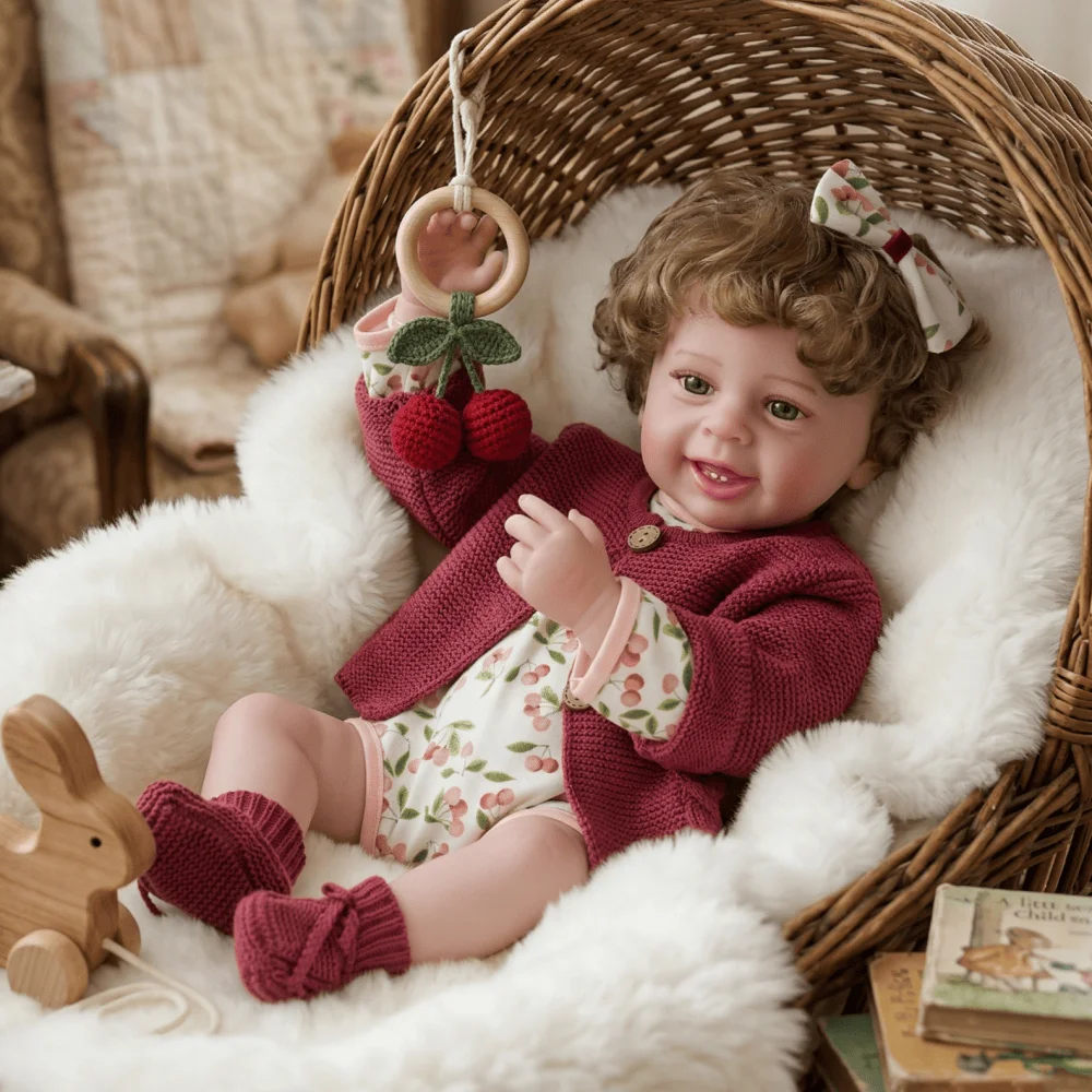 Original 22-inch Lifelike Soft Vinyl Reborn Baby Doll  Children's Birthday Reborn Kit High-quality Hand-collected Toys