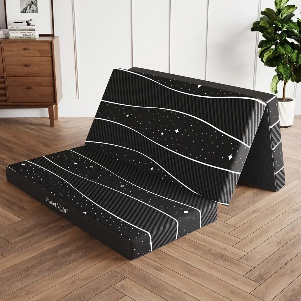 

Складной матрас Гостевая кровать с дышащим и моющимся чехлом 4-дюймовый тройной матрас Twin XL