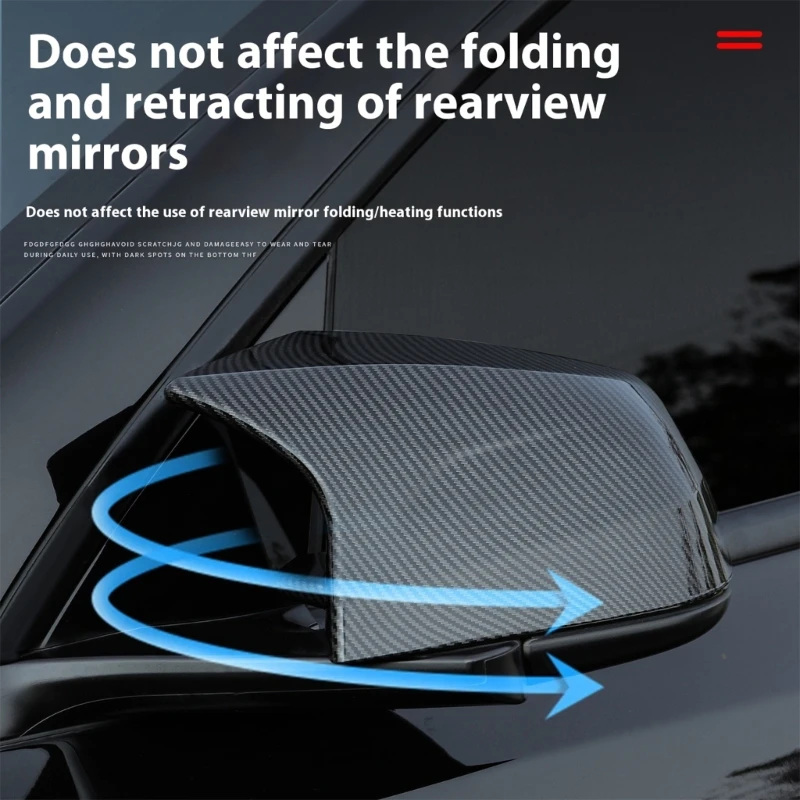 

Устойчивый к царапинам защитный корпус зеркала заднего вида из углеродного волокна, защитный чехол для бокового зеркала автомобиля, простая установка для Y 2021-2024
