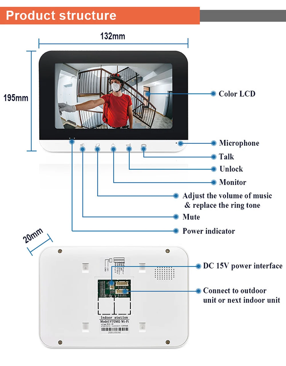 Tuya-Système d\'interphone vidéo pour appartement et famille, sonnette IR, caméra étanche, contrôle d\'accès, moniteurs Wi-Fi, 7 pouces, 2, 3/4