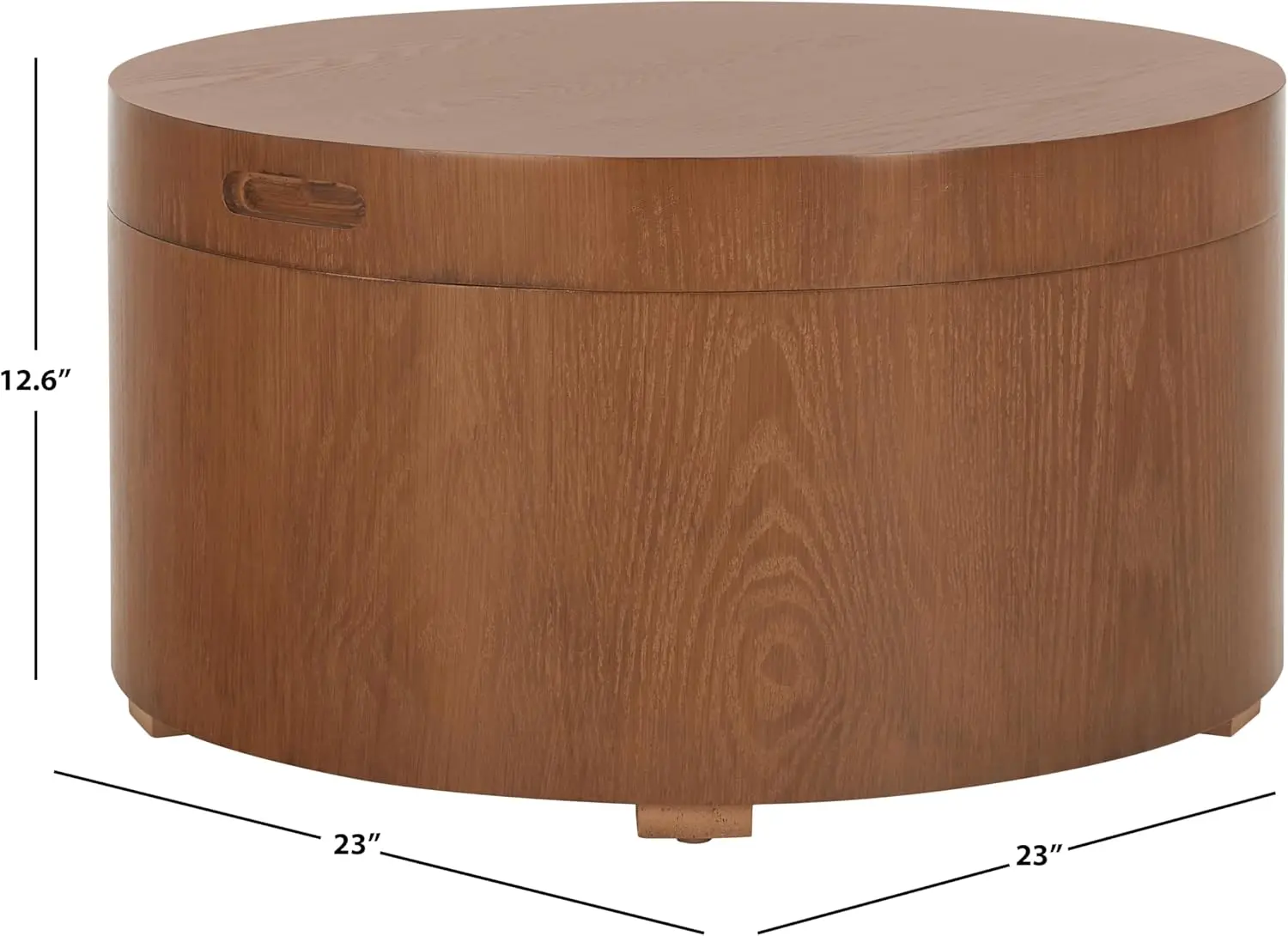Home Collection Rafaela Walnut Round Tray Top Storage Coffee Table (Fully Assembled)