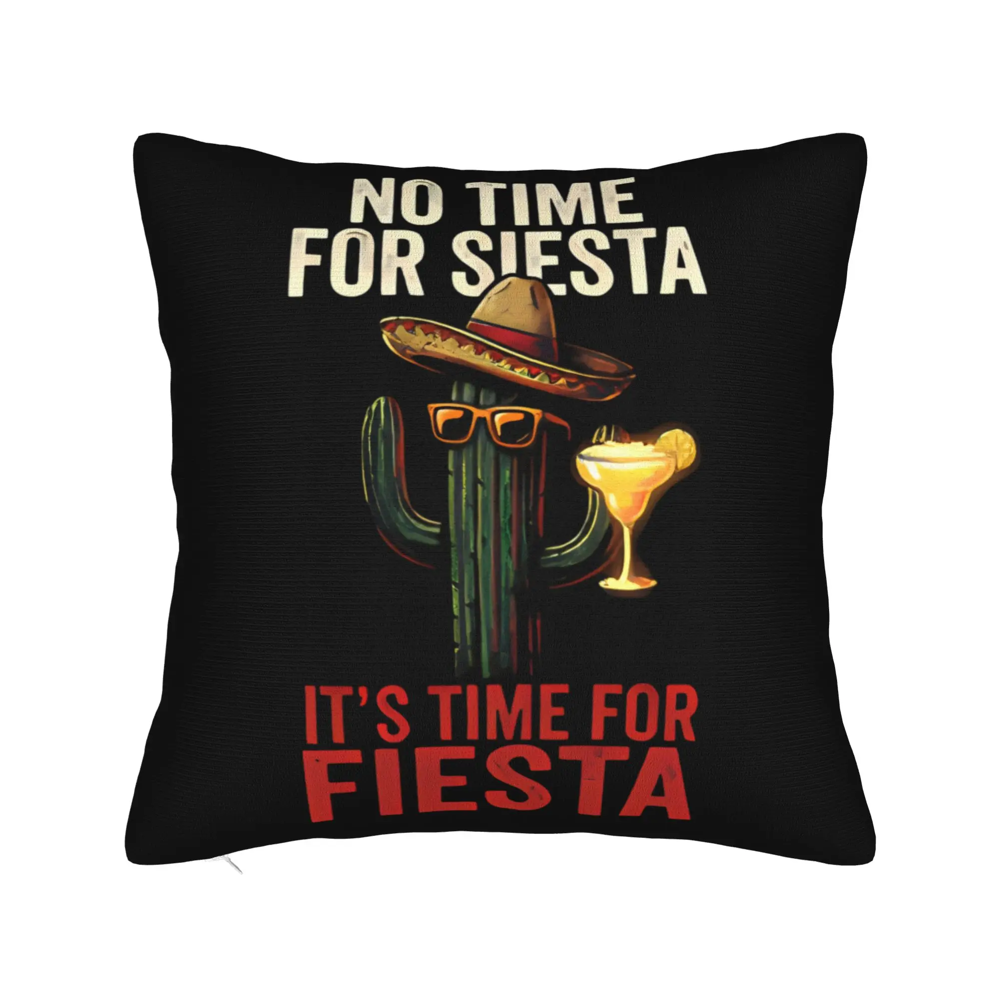 Pillow Case Let's FIESTA Party Printed Print Mexican Amigo Cinco De Mayo Sombrero Pillow Cover For Bed Chair Morden Pillowcases