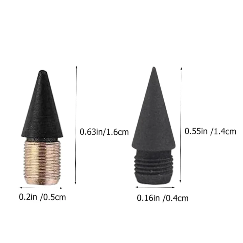 100Pcs Infinite Pencil Replaceable Refill Pencil Tips Reusable Inkless Graphite Nibs for Forever Pencils