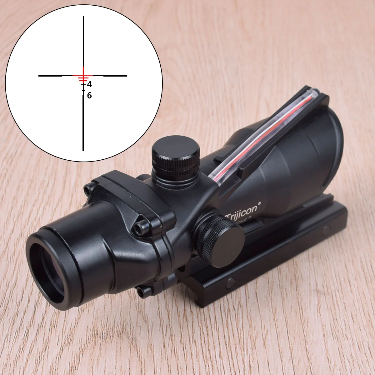 Hunting Riflescope Chevron Cross Trijicon ACOG 4X32 Fiber Optical Scope Red Green Illuminated Tactical Optical Sight AR15 HK416