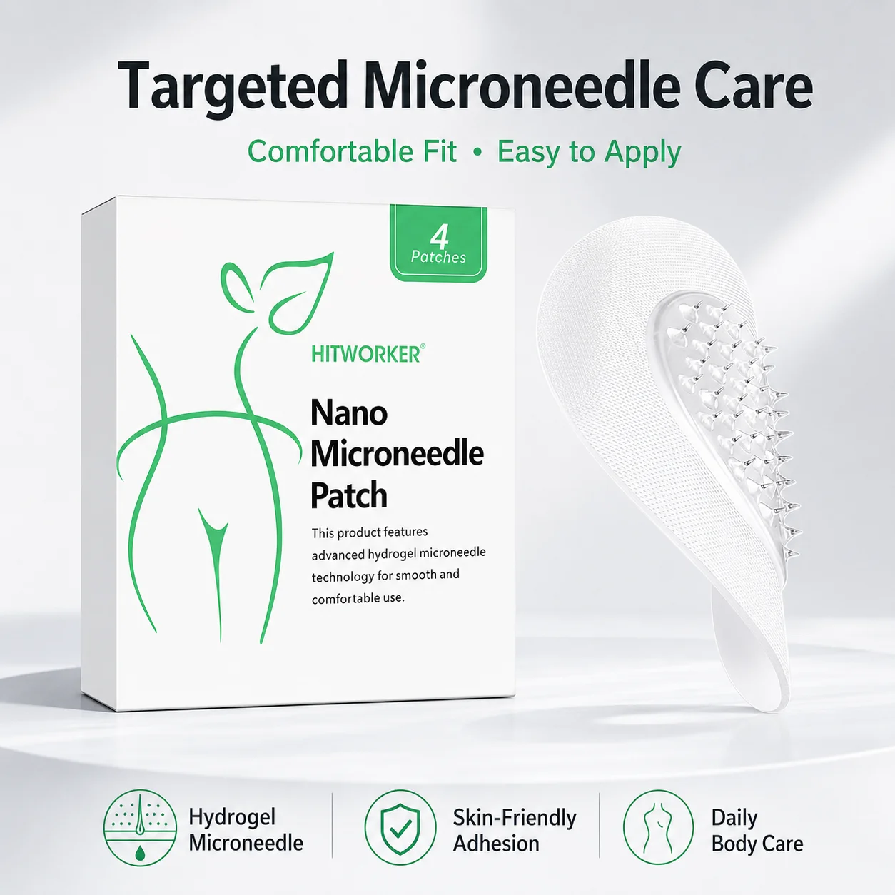 4Pcs Nano Microneedle Patch Hydrocolloid Body Care Patch for Comfortable Daily Use