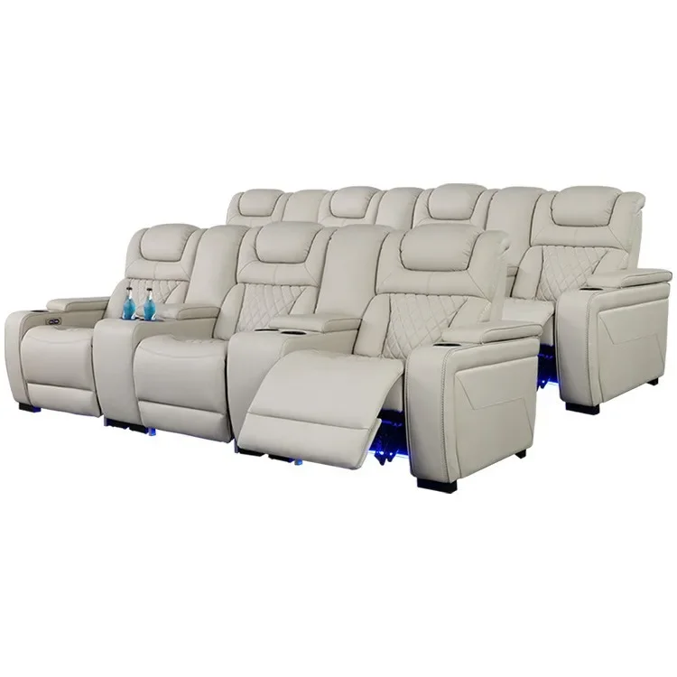 غرفة صوت وفيديو للفيلا، أريكة عرض الأفلام، مجموعة وظائف كهربائية عائلية، كرسي مستلق لقاعة الأفلام والتلفزيون #1
