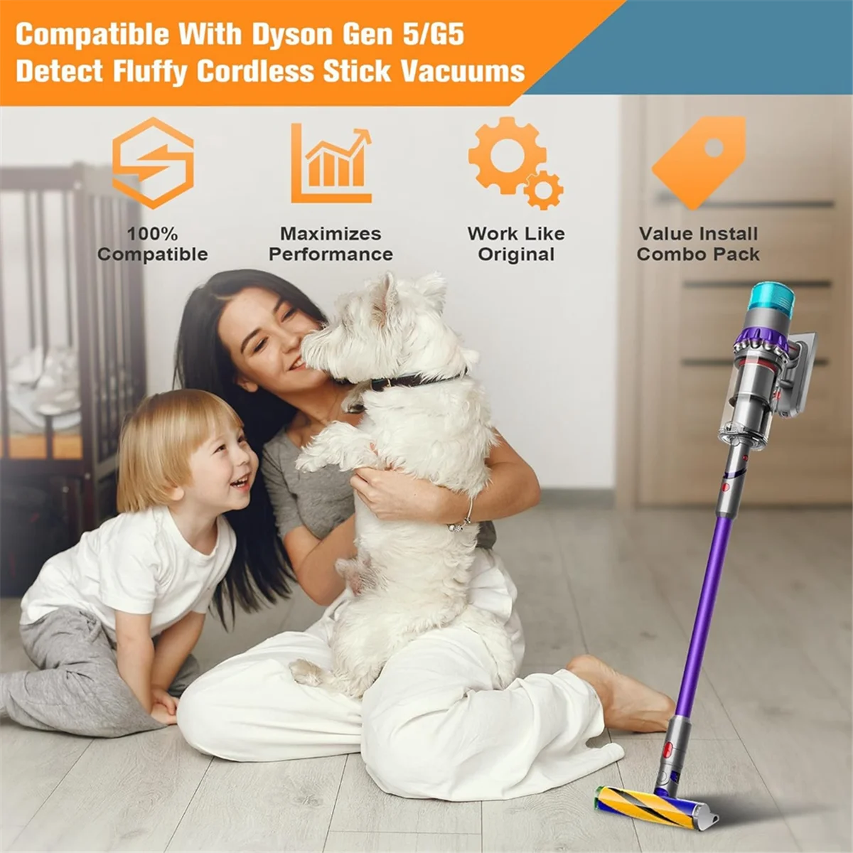 Reemplazo de filtro Gen 5 para piezas de aspiradora de varilla inalámbrica Dyson Gen 5, paquete de 2